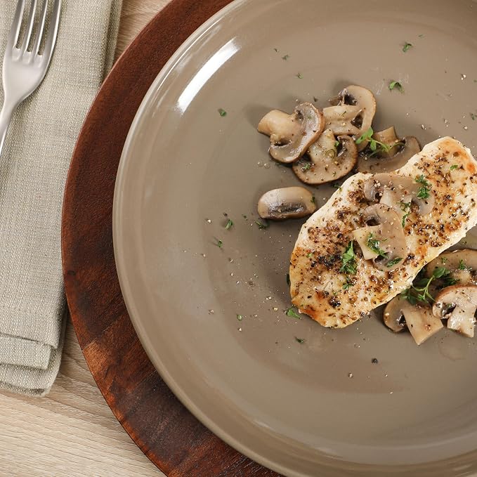 Gibson Home Rockaway 12 Piece Plates and Bowls Matte Outside/Shiny Inside Glaze - Image 3