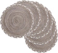 SHACOS Round Placemats Set of 6 Braided Glitter Round Table Placemats 15 inch by SHACOS