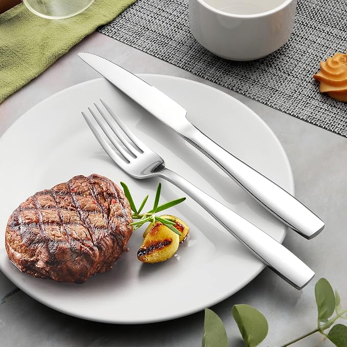 Onader 60 Piece Heavy Duty Silverware Set, Stainless Steel Flatware Cutlery Set - Image 3