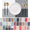 Placemats Set of 6 Washable Indoor | Outdoor Vinyl Place Mats by CADONO