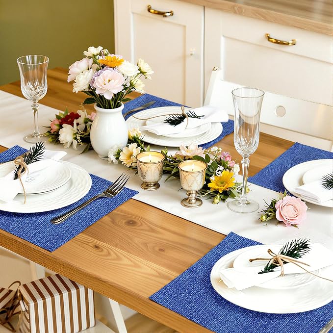 Faux Leather Heat Resistant Placemats 4 Packs, Waterproof Wipeable Dining PU - Image 7