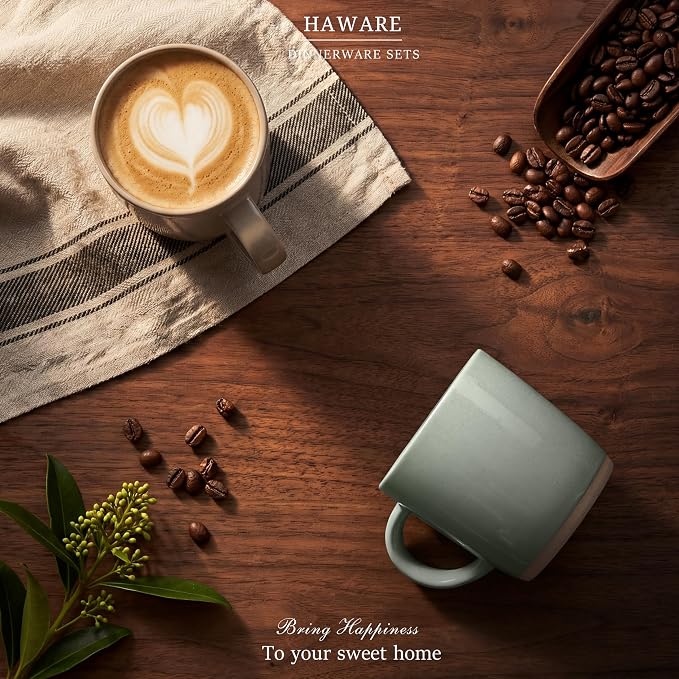 HaWare 13OZ Coffee Mugs with Handles, Stoneware Coffee Cups - Image 7