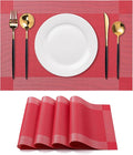 Placemats Set of 4 Washable IndoorB-Four-Corner-red | Outdoor Vinyl Place Mats by CADONO