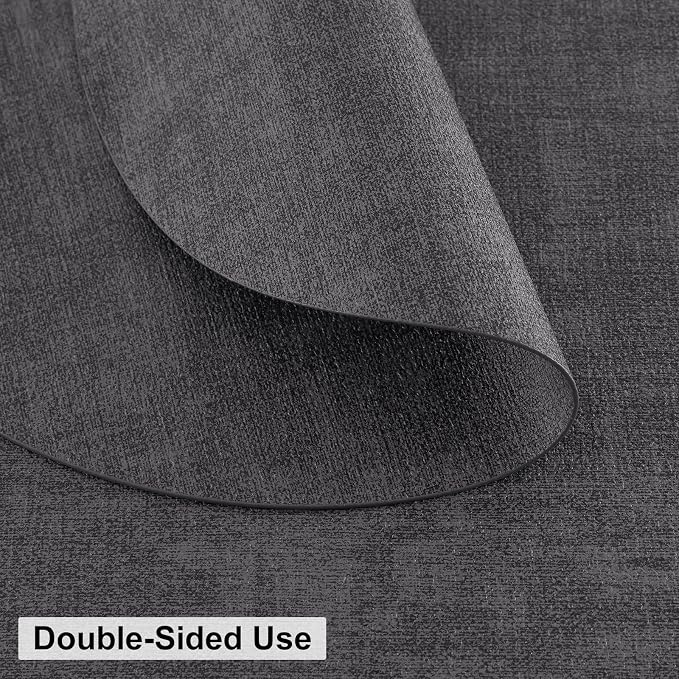 Round Faux Leather Placemat and Coaster 6 Packs, Washable Heat Resistant Dining - Image 4