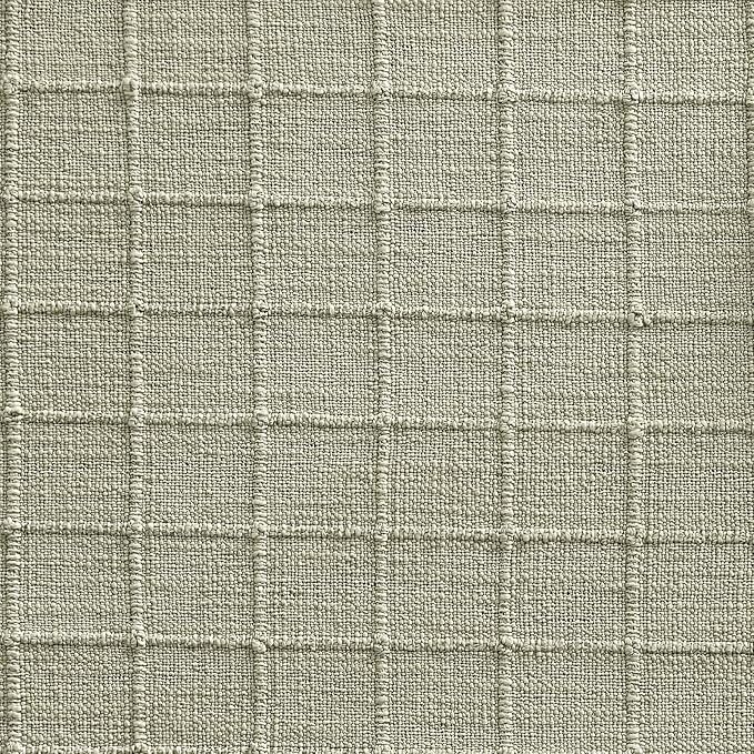 Artisanal Grid Linen Table Runner, 13x108 Inches Seeding Green | Heavy Textured - Image 7
