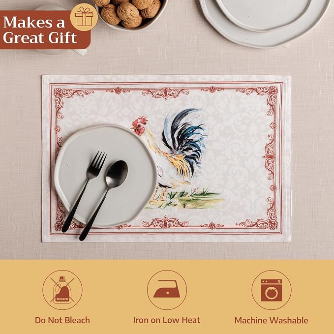Maison d' Hermine Placemats Set of 4 Reusable 100% Cotton | Cloth Place Mats - Image 5