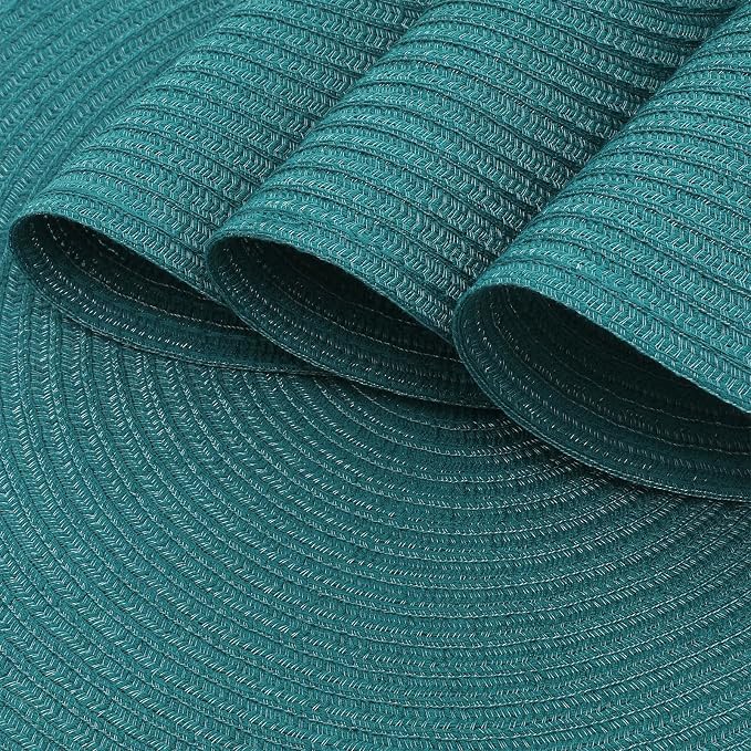 SHACOS Round Placemats Set of 4 Woven Braided Table Placemats 15 inch Circle - Image 9