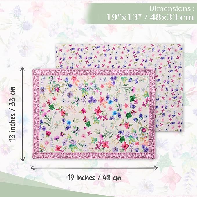 Maison d' Hermine Placemats Set of 4 Reusable 100% Cotton | Cloth Place Mats - Image 4