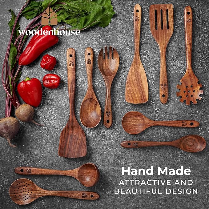 Wooden Spoons for Cooking, Heat Resistant & Food-Safe - Image 7