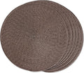 FunWheat Round Braided Placemats Set of 6 Table Mats by FunWheat