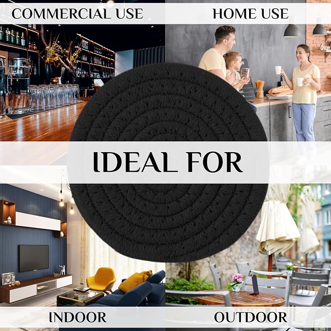 4PCS Cotton Round Woven Coasters Drink - Image 5