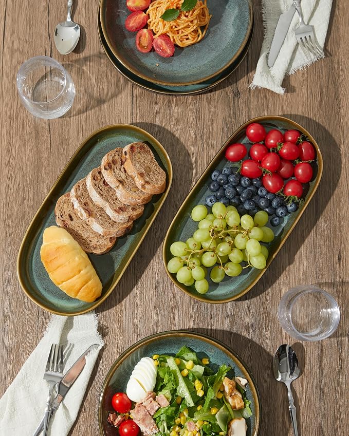 12" Deep Serving Platters, Stoneware Party Tray Set - Image 3