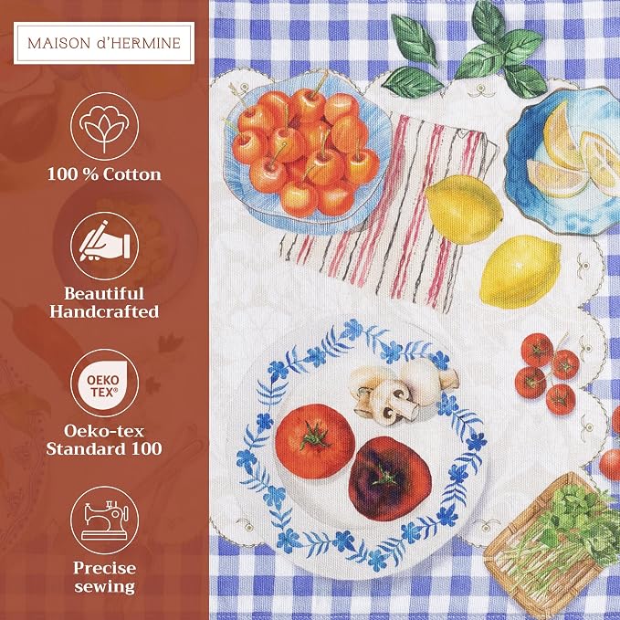 Maison d' Hermine Placemats Set of 4 Reusable 100% Cotton | Cloth Place Mats - Image 2
