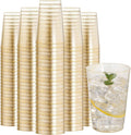 I00000 200 Pack 12 oz Gold Glitter Plastic Cups, Disposable Plastic Wine by I00000