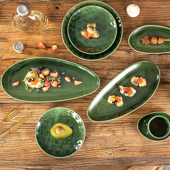 vicrays Large Oval Serving Platters, Stackable Serving Trays Serving Plates - Image 7