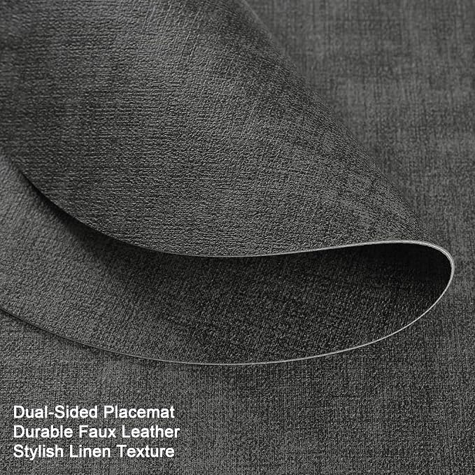 Faux Leather Placemats Set of 6, Dual Sided - Image 2