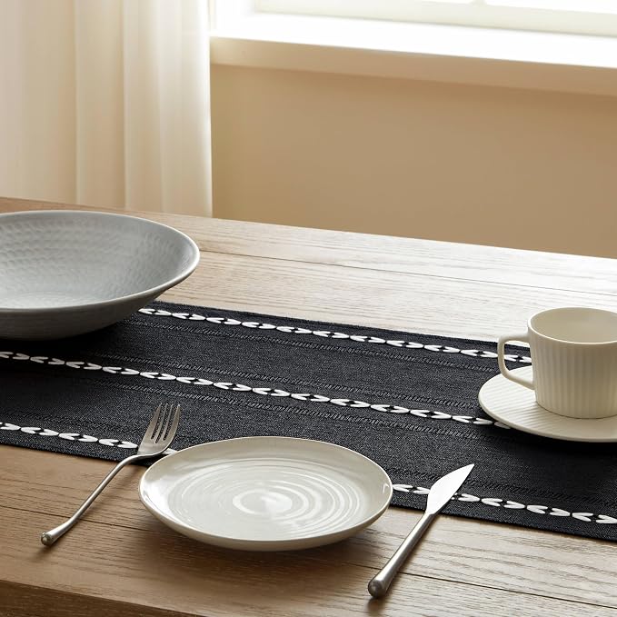 Hemstitched Farmhouse Table Runner, Cotton Linen Table Runners 90 Inches Long - Image 5