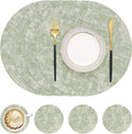 Round Faux Leather Placemat and Coaster 4 Packs, Washable Heat Resistant Dining by homing