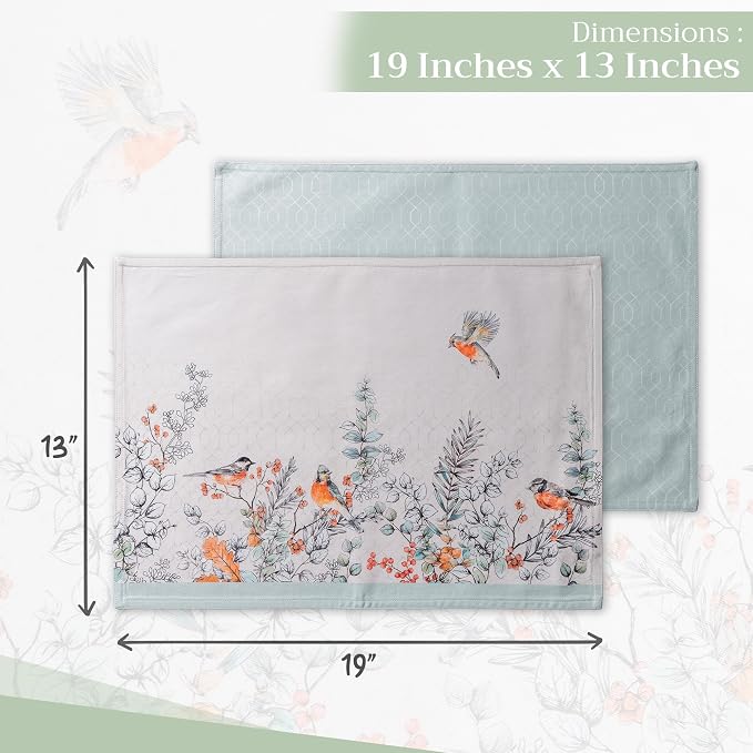 Maison d' Hermine Placemats Set of 4 Reusable 100% Cotton | Cloth Place Mats - Image 4