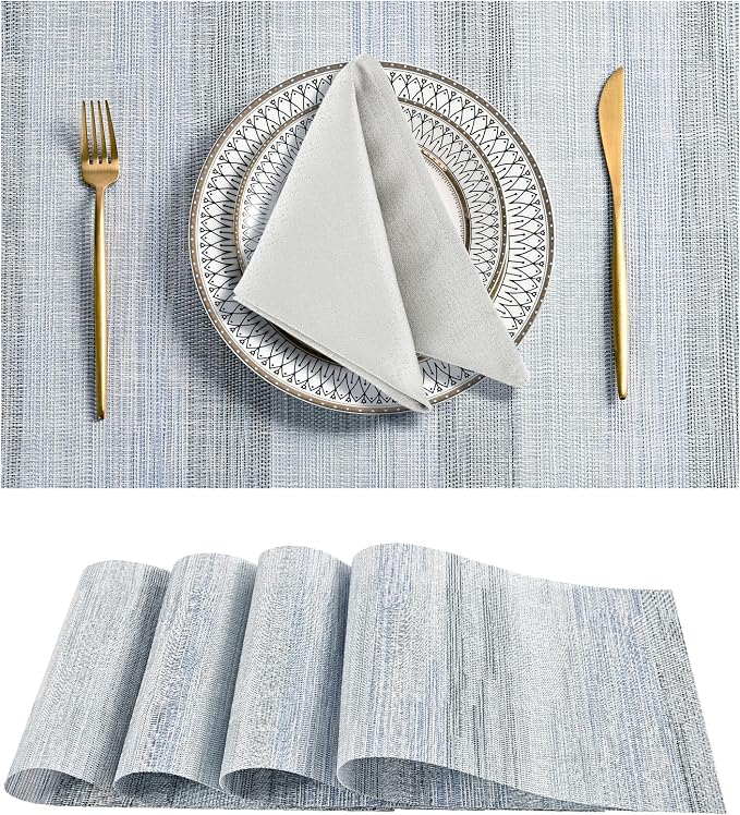 Leetaltree LightSteel Blue Placemats Set of 4 by Leetaltree-ArtatEveryTable