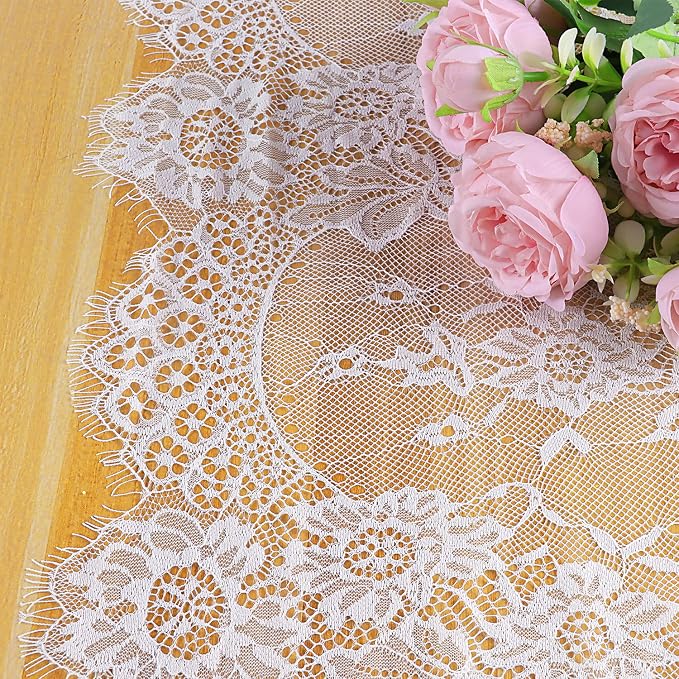 4 Pcs White Lace Table Runners 14 x 120 Inch Vintage Table Runner - Image 2