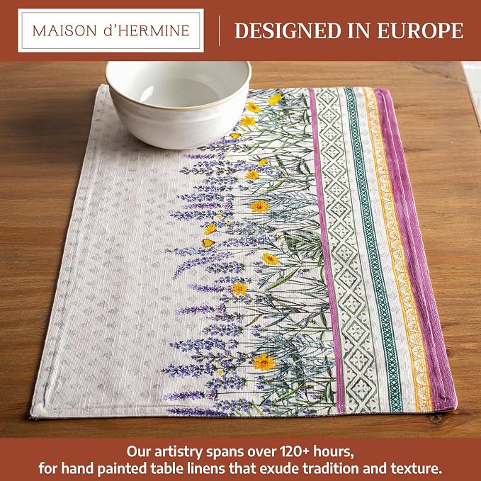 Maison d' Hermine Placemats Set of 4 Reusable 100% Cotton | Cloth Place Mats - Image 2