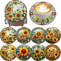 ijbnhd 8 Pcs Sunflower Diamond Art Coasters Kit Diamond Painting Coasters | by ijbnhd