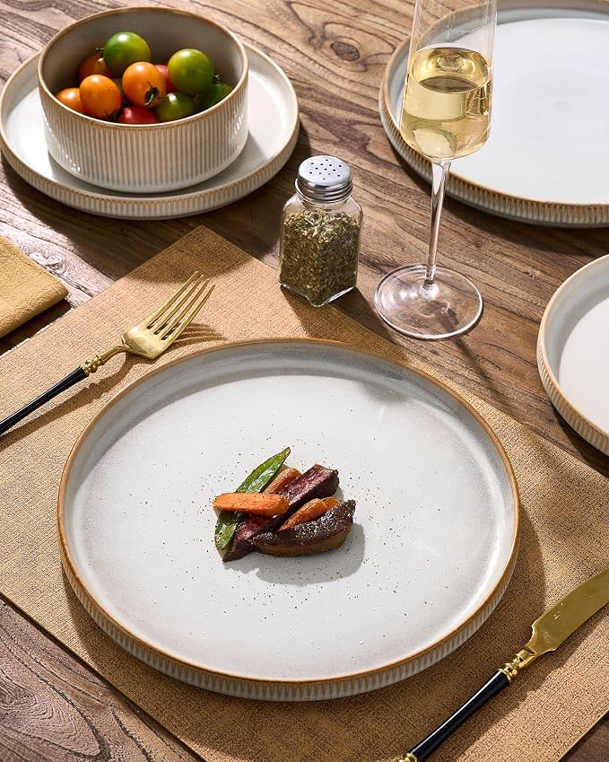 Stoneware Dinnerware Sets, Reactive Glaze Dishes Set - Image 3