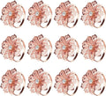 KPOSIYA Flower Napkin Rings Holder Metal Rose Gold Napkin Rings Set of 12 by KPOSIYA