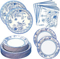 180PCS Blue White Paper Plates and Napkins Party Supplies Serve 60 | Disposable by Osonm