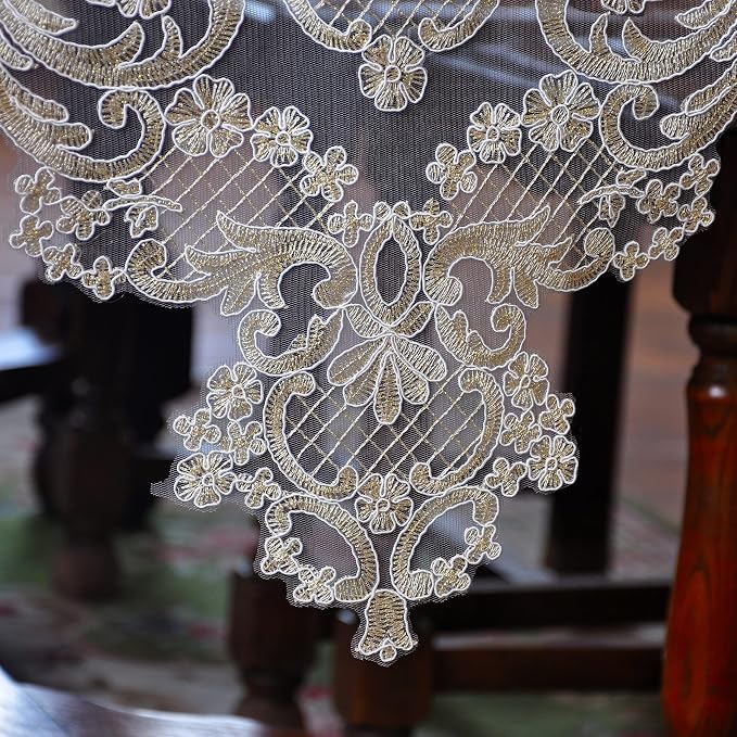 Elegant Vintage Lace Table Runner 72 inches Long - Image 6