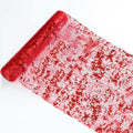 Snowkingdom Red Sparkly Table Runner Glitter Sequin Glitter Metallic Foil Mesh by Snowkingdom