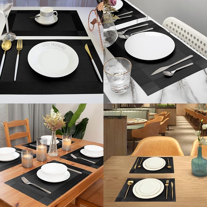 Table Placemats Dining Table Place Mats Set of 4 Heat Resistant Insulation - Image 4