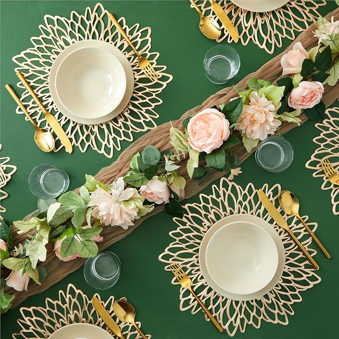 Juvale 20-Pack Gold Vinyl Placemats - Image 2