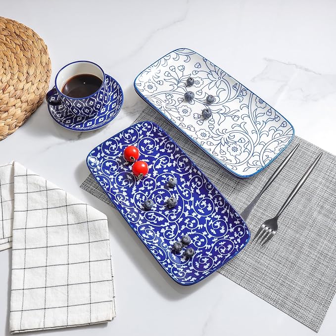 Selamica Ceramic Serving Platters, 14 Inch Serving Trays - Image 4