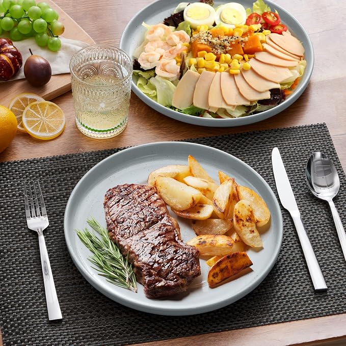 LIANYU Stoneware Dinner Plates Set of 4, 10.5’’ Large Round Ceramic Plates - Image 4