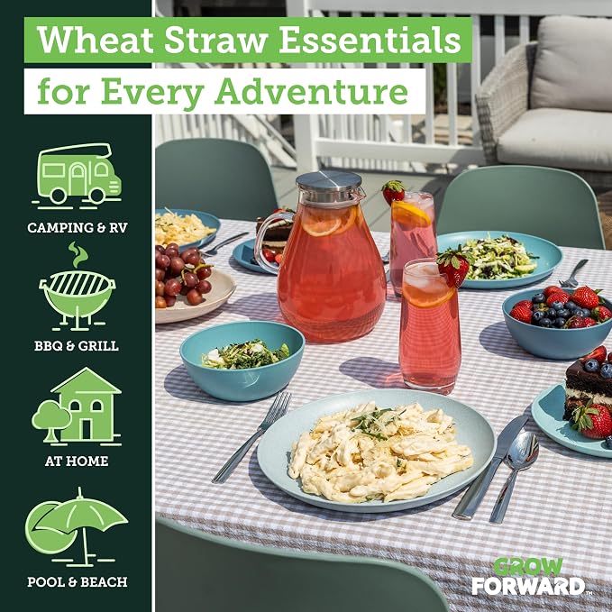 Grow Forward 24-piece Premium Wheat Straw Dinnerware Sets - Image 2