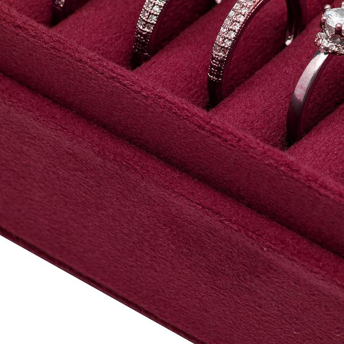 Velvet Small Multiple Ring Box Portable Organizer Display Storage | Travel Case - Image 3