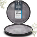 PURE LIVING INTERIOR DESIGN Stoneware Dinner Plates Set of 2, Large Dark Gray by PURELIVING
