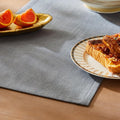 Rustic Cotton Linen Table Runner, 13x60 Inches Blue Ashes | Farmhouse Style by ZEEMARTONLINE