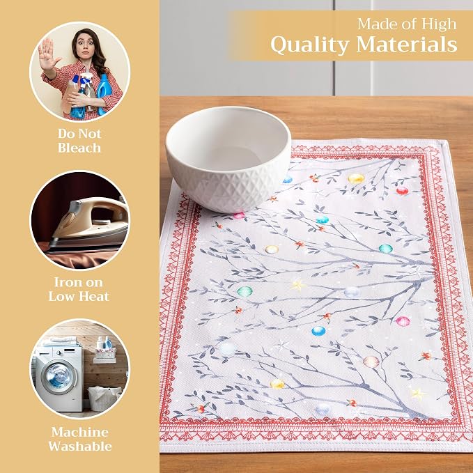 Maison d' Hermine Placemats Set of 4 Reusable 100% Cotton | Cloth Place Mats - Image 3
