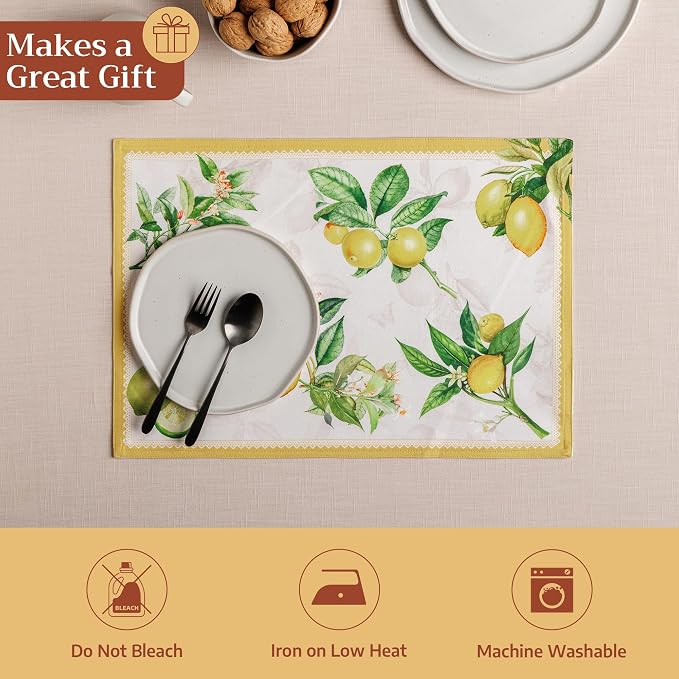 Maison d' Hermine Placemats Set of 4 Reusable 100% Cotton | Cloth Place Mats - Image 5