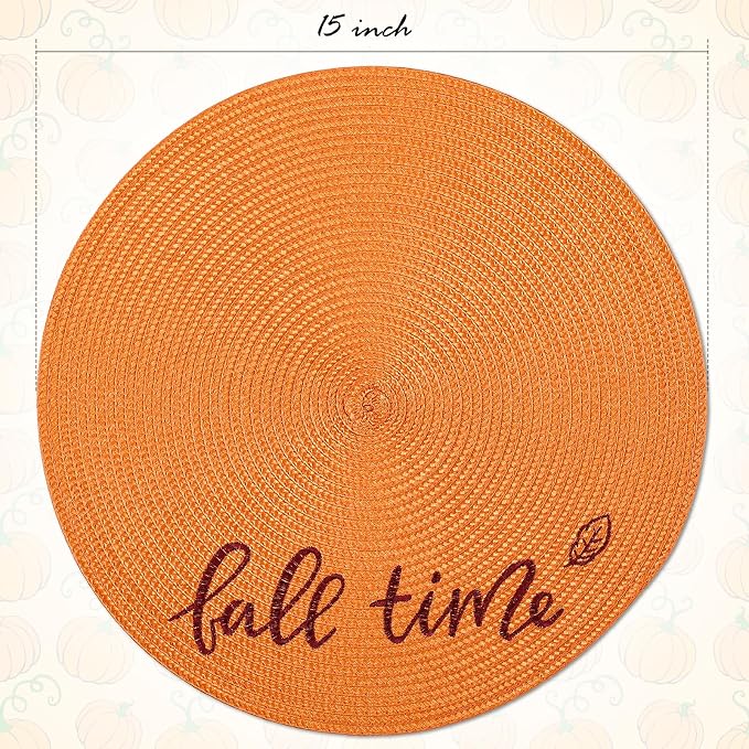 FunWheat Round Placemats Set of 6 Table Mats - Image 6
