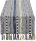 DII Farmhouse Braided Stripe Table Runner Collection, French Blue by DII