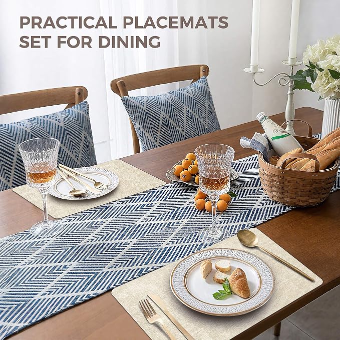 NCUE Vinyl Placemats Set of 4, Heat Resistant, Nonslip Faux Leather Waterproof - Image 5