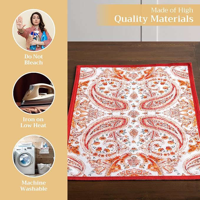 Maison d' Hermine Placemats Set of 4 Reusable 100% Cotton | Cloth Place Mats - Image 3