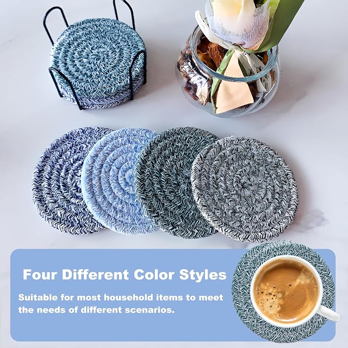 8 Pcs Drink Coasters, Absorbent Drink Coasters - Image 4