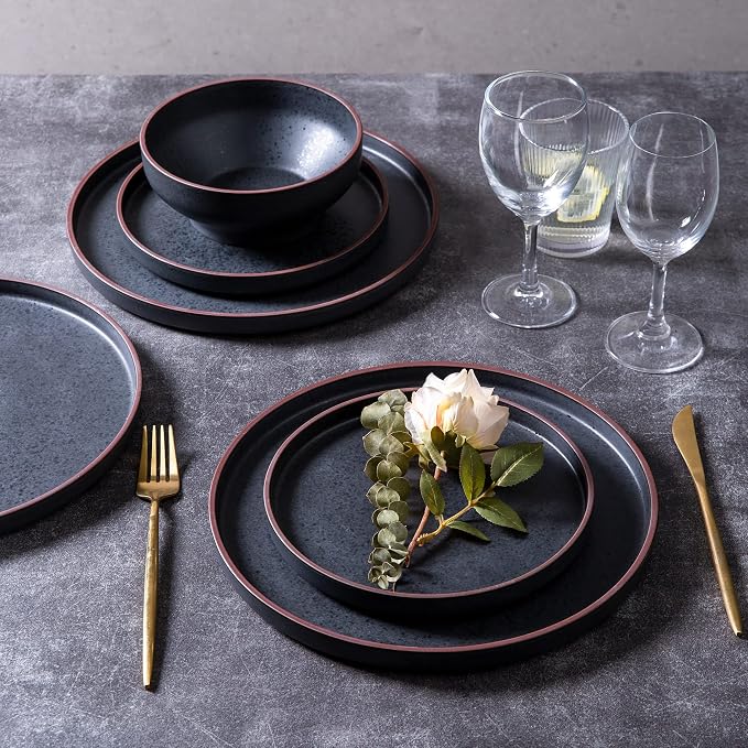 LERATIO Salad Plates, 8.0 inch ceramic plates, Ceramic Salad Plates Set of 6 - Image 4