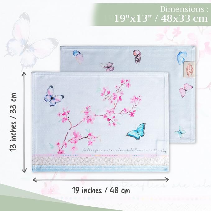 Maison d' Hermine Placemats Set of 4 Reusable 100% Cotton | Cloth Place Mats - Image 4