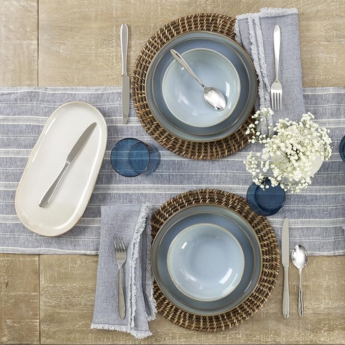 Oneida 897199 Organic Shades 12-Piece Dinnerware Set, Slate Blue - Image 14